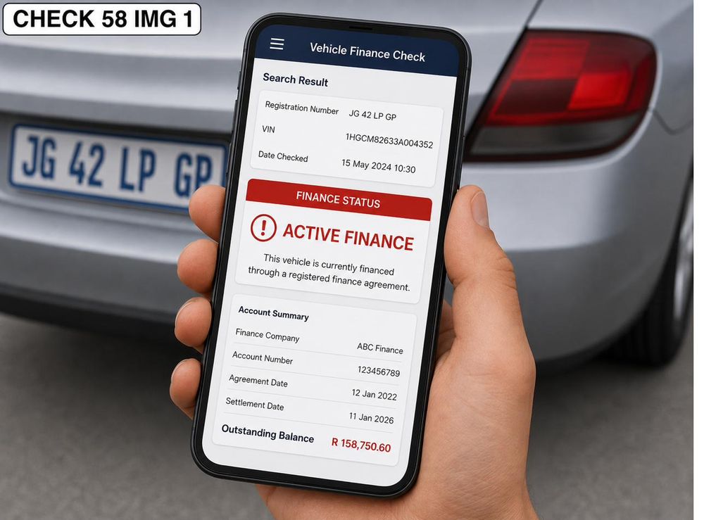 Checking a vehicle's finance status against NaTIS records before purchase